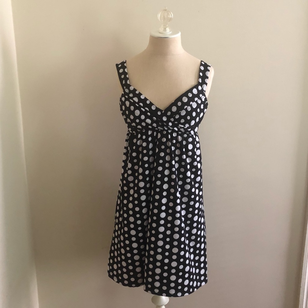 Black and white polka dot dress
